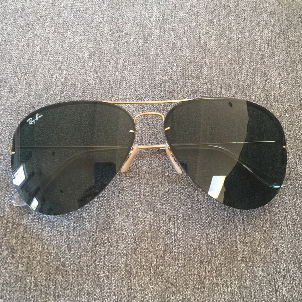 Ray-Ban Semi-Rimless Aviator Gold/Black Sunglasses